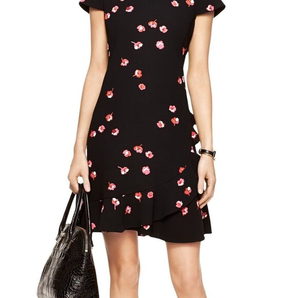 Kate Spade New York Florals Ruffle Dress, Peter Pan collar, cap sleeves, size 0 - Picture 9 of 9